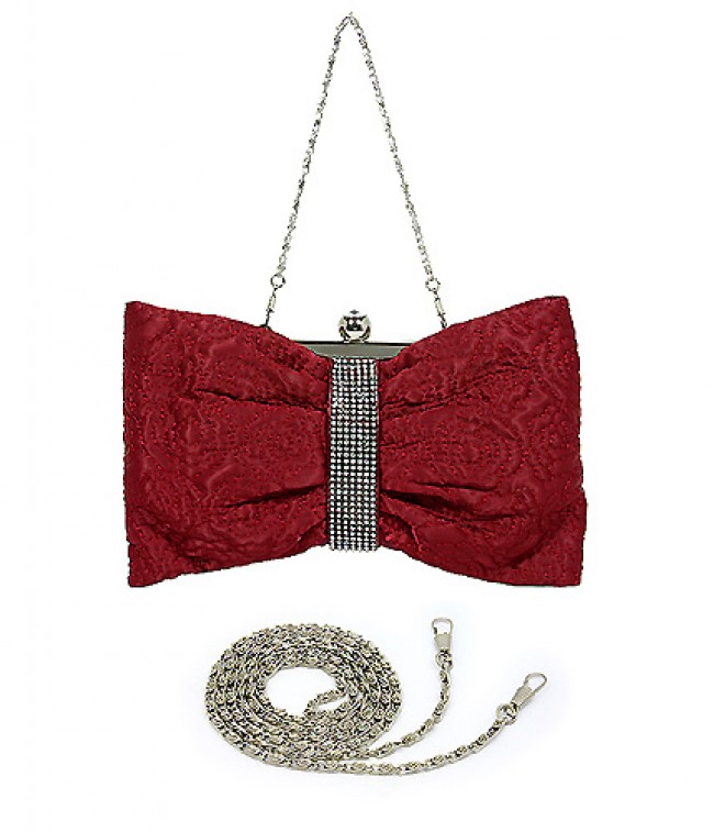 Evening Bag - Quilted Roses &ndash; Burgundy &ndash; BG-7202S-BG